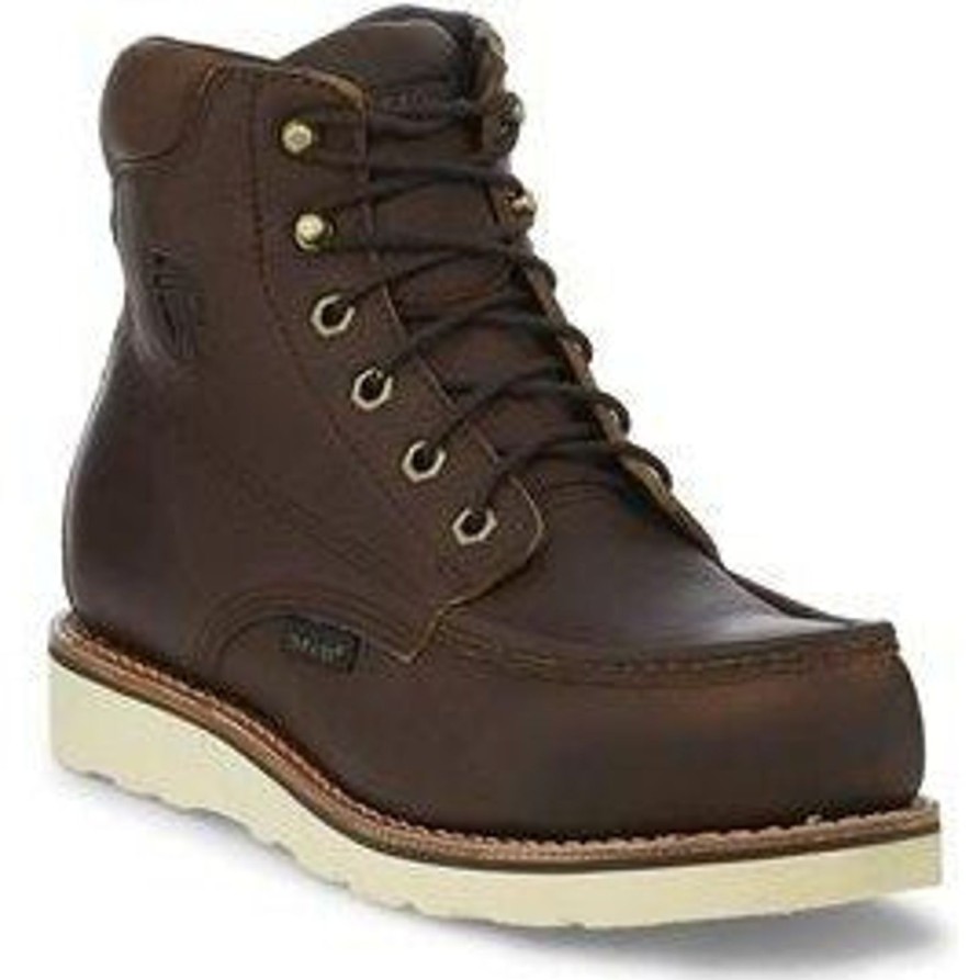 Men'S Chippewa | Chippewa Men'S Edge Walker 6" Comp Toe Wp Lace-Up Wedge Work Boot - 25342 Brown