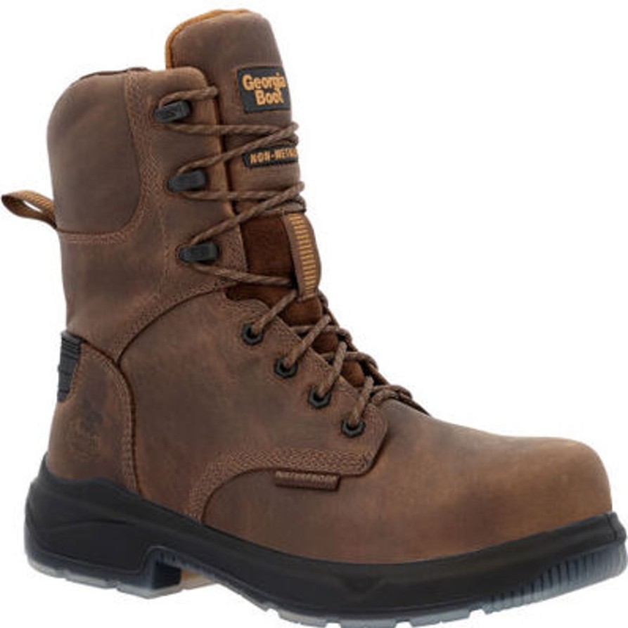 Men'S Georgia | Georgia Men'S Flxpoint Ultra 8" Wp Comp Toe Work Boot Gb00554 Brown