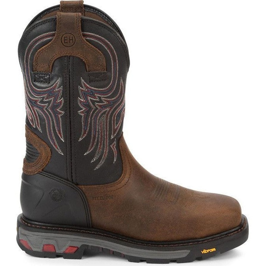 Men'S Justin | Justin Men'S Tanker 11" Steel Toe Western Work Boot Wk2104 Brown