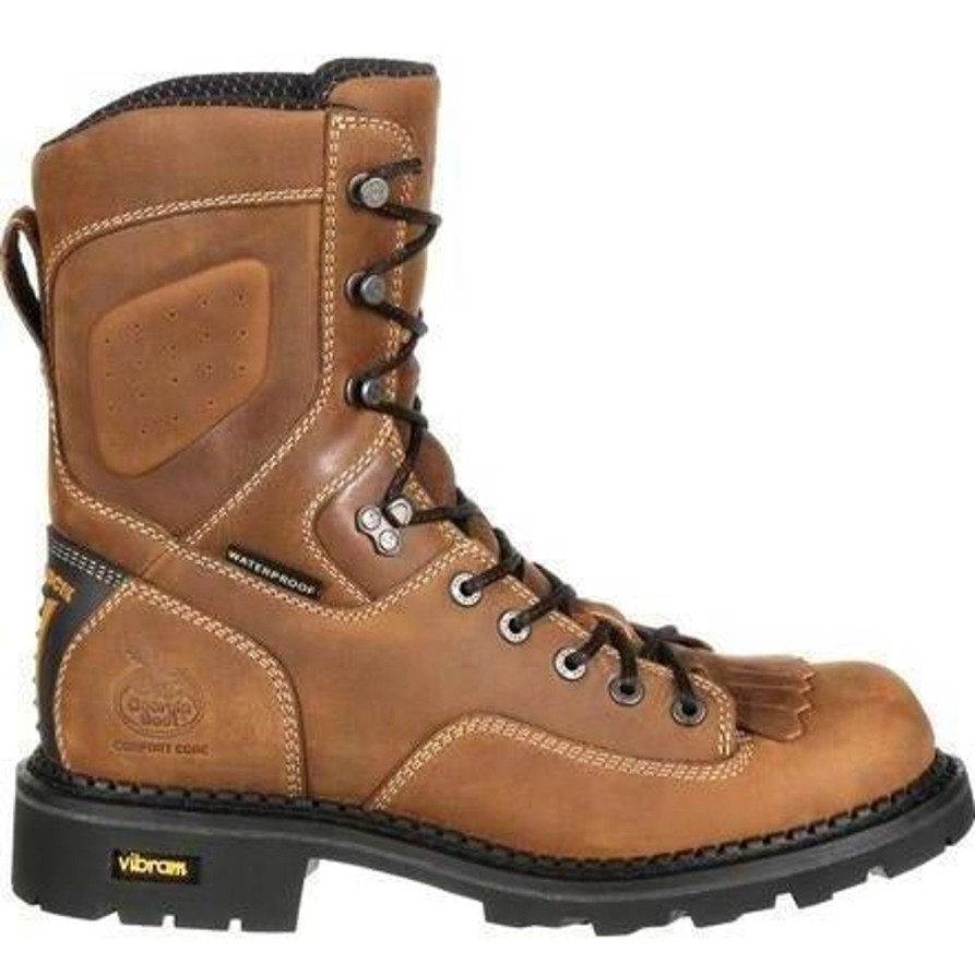 Men'S Georgia | Georgia Men'S Comfort Core 8" Comp Toe Logger Work Boot Gb00123 Brown