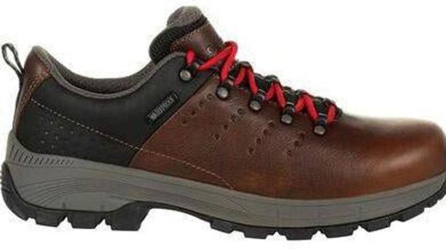 Men'S Georgia | Georgia Men'S Eagle Trail Soft Toe Wp Oxford Work Shoe Gb00398 Brown