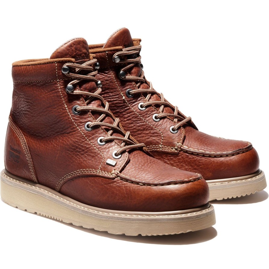 Men'S Timberland Pro | Timberland Pro Men'S Barstow Wedge 6" Soft Toe Work Boot - Tb089647214 Rust