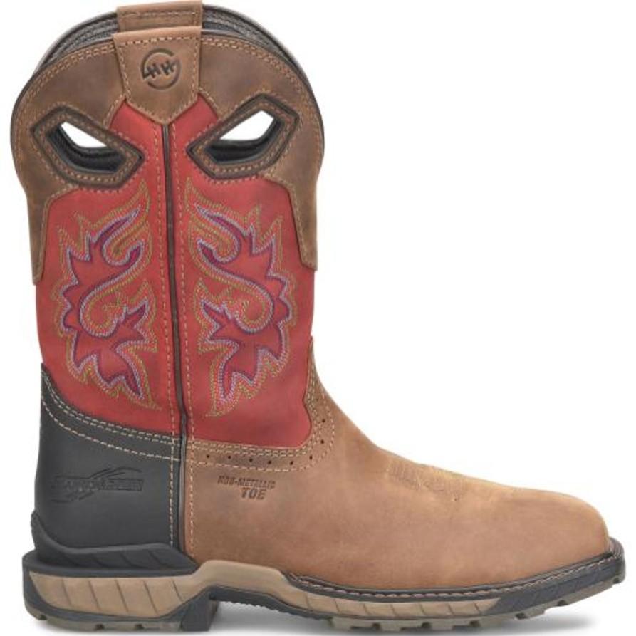 Men'S Double H | Double H Men'S Symbol 11" Square Toe Wp Lug Roper Work Boot Dh5395 Red