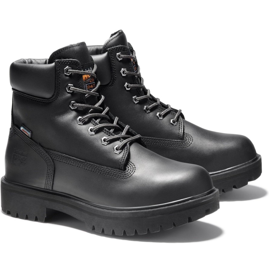 Men'S Timberland Pro | Timberland Pro Men'S Direct Attach 6" Steel Toe Work Boot Tb026038001 Black