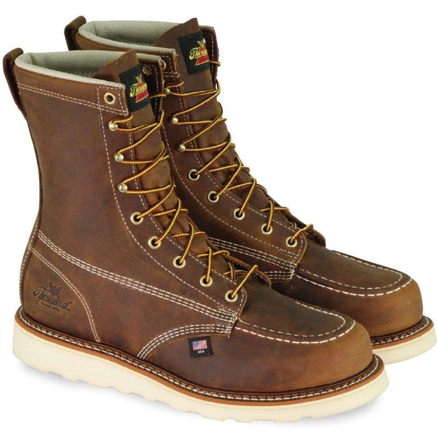 Men'S Thorogood | Thorogood Men'S American Heritage 8" Soft Toe Usa Made Work Boot 814-4178 Brown