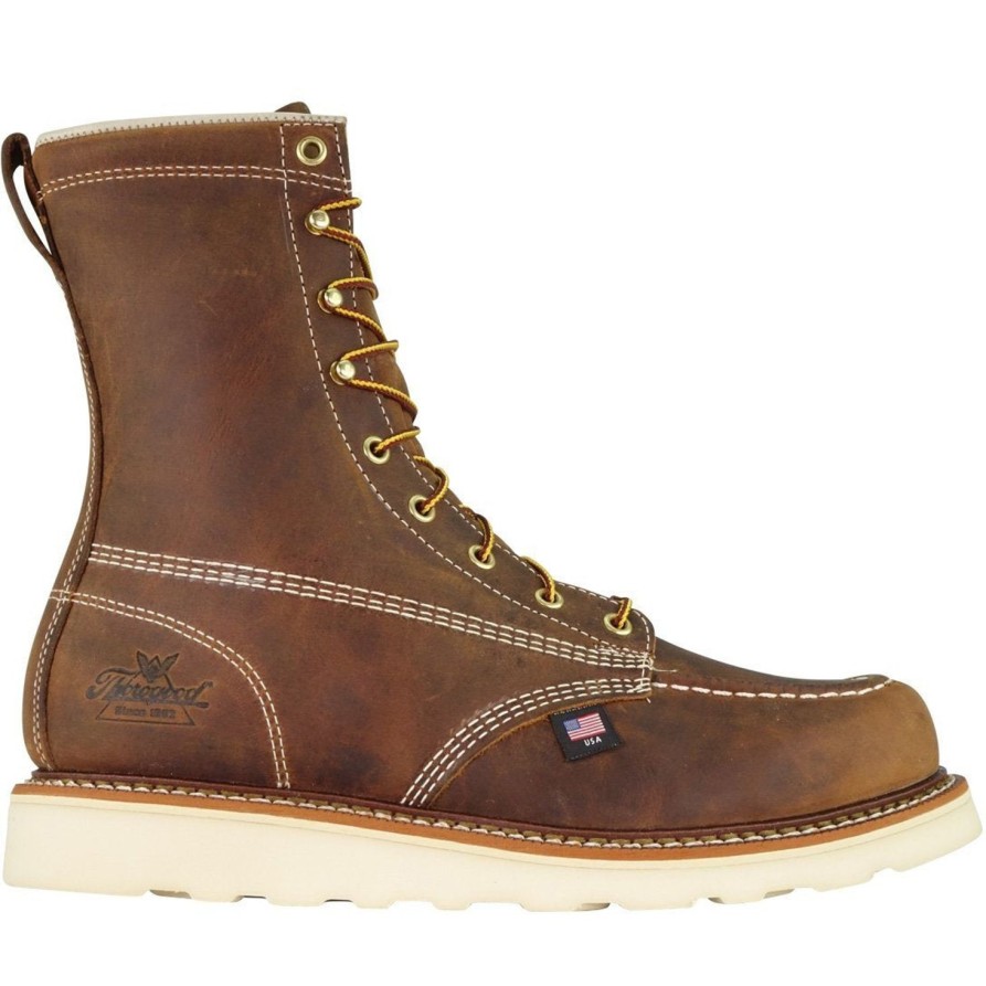 Men'S Thorogood | Thorogood Men'S American Heritage 8" Soft Toe Usa Made Work Boot 814-4178 Brown