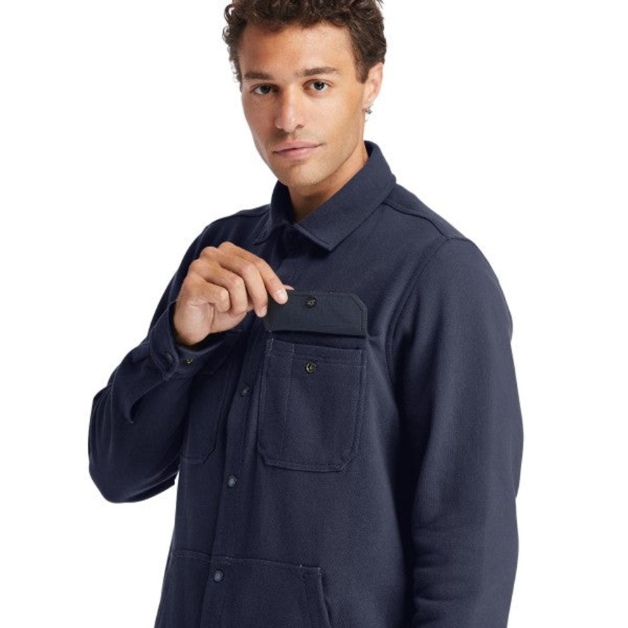 Men'S Timberland Pro | Timberland Pro Men'S Mill River Fleece Work Shirt Jacket Tb0A1Vcq434 Navy