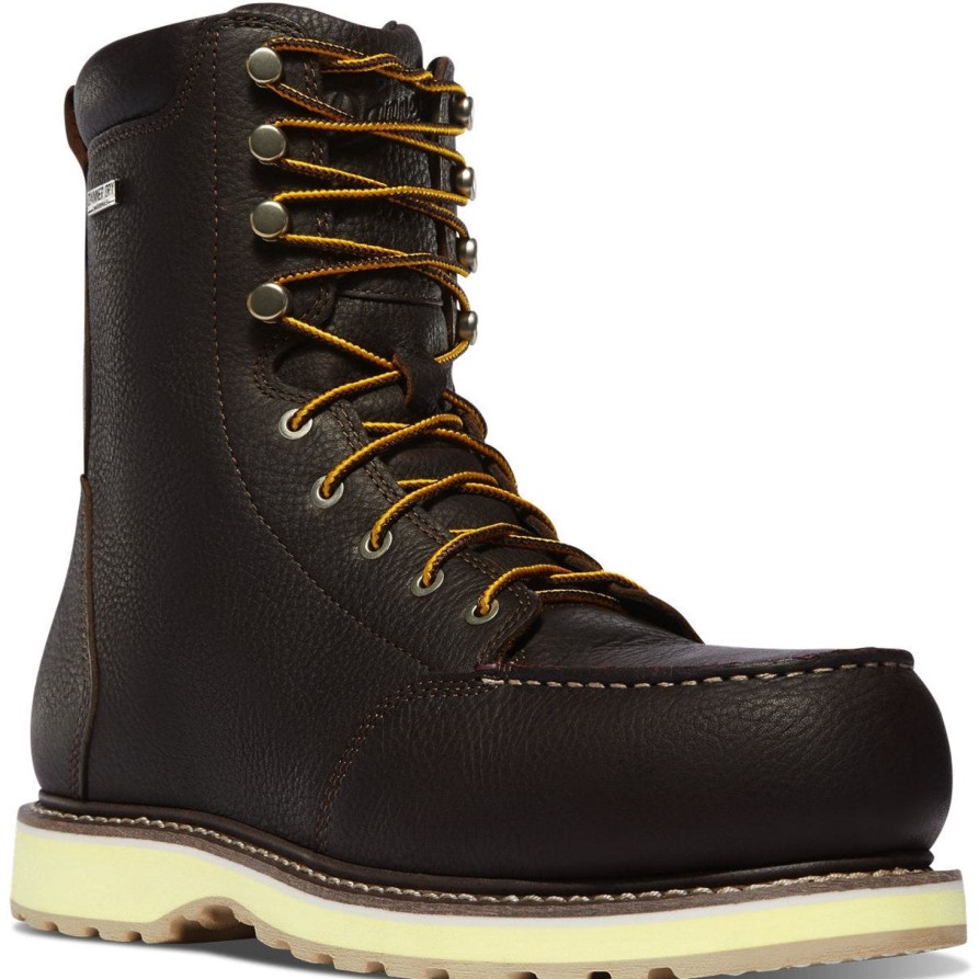 Men'S Danner | Danner Men'S Cedar River 8" Plain Toe Wp Slip Resist Work Boot 14305 Brown