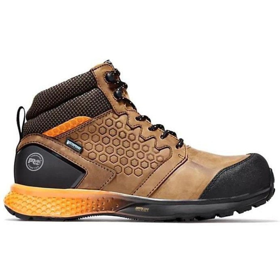 Men'S Timberland Pro | Timberland Pro Men'S Reaxion Comp Toe Wp Work Boot Tb0A1Zr1214 Brown