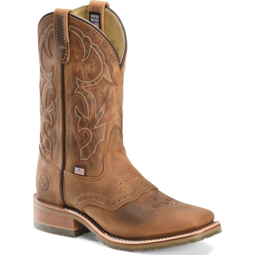 Men'S Double H | Double H Men'S Jase 11" Square Toe Usa Made Western Work Boot - Dh3560 Light Brown