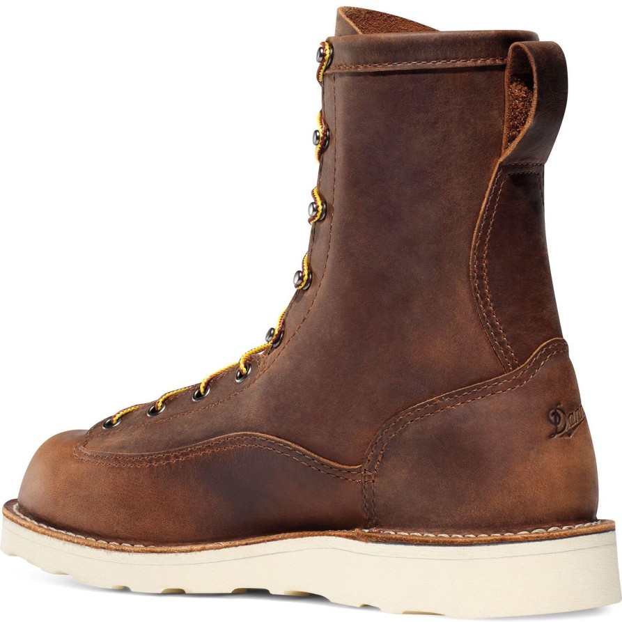 Men'S Danner | Danner Men'S Bull Run Usa Made 8" Soft Toe Wedge Work Boot 15556 Brown