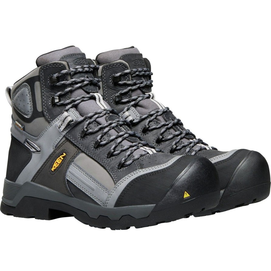 Men'S Keen | Keen Utility Men'S Davenport 6" Mid Comp Toe Ins Wp Work Boot 1017804 Gray