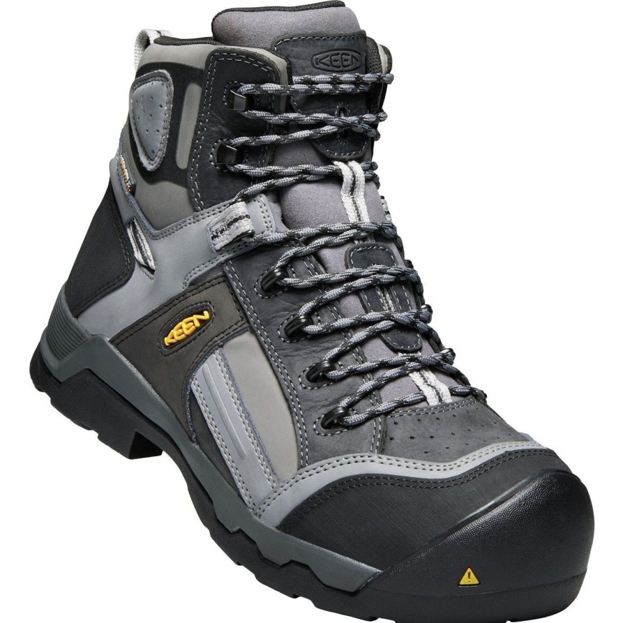 Men'S Keen | Keen Utility Men'S Davenport 6" Mid Comp Toe Ins Wp Work Boot 1017804 Gray