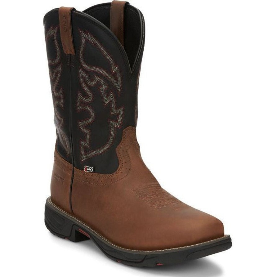 Men'S Justin | Justin Men'S Rush 11" Comp Toe Western Work Boot Wk4337 Tan