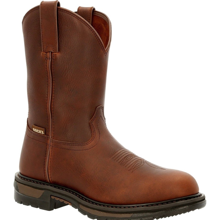 Men'S Rocky | Rocky Men'S Original Ride Flx Unlined 10" Western Work Boot- Rkw0349 Brown