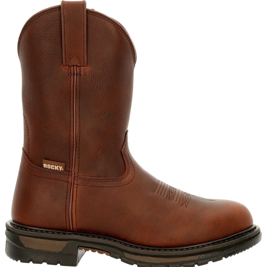 Men'S Rocky | Rocky Men'S Original Ride Flx Unlined 10" Western Work Boot- Rkw0349 Brown