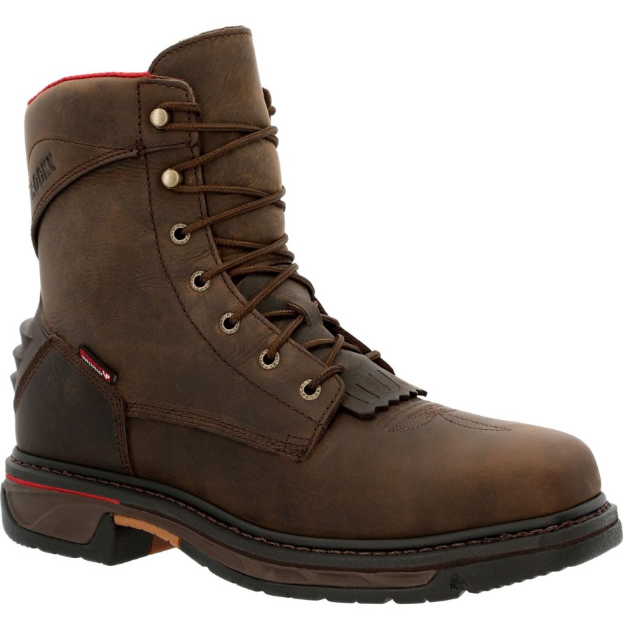 Men'S Rocky | Rocky Men'S Iron Skull 8" Comp Toe Wp Lacer Western Work Boot- Rkw0361 Brown