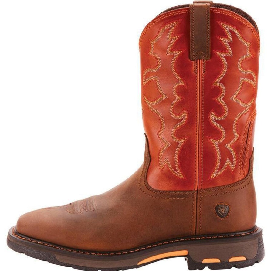 Men'S Ariat | Ariat Men'S Workhog 11" Wide Square Soft Toe Western Work Boot- Earth 10005888 Brown