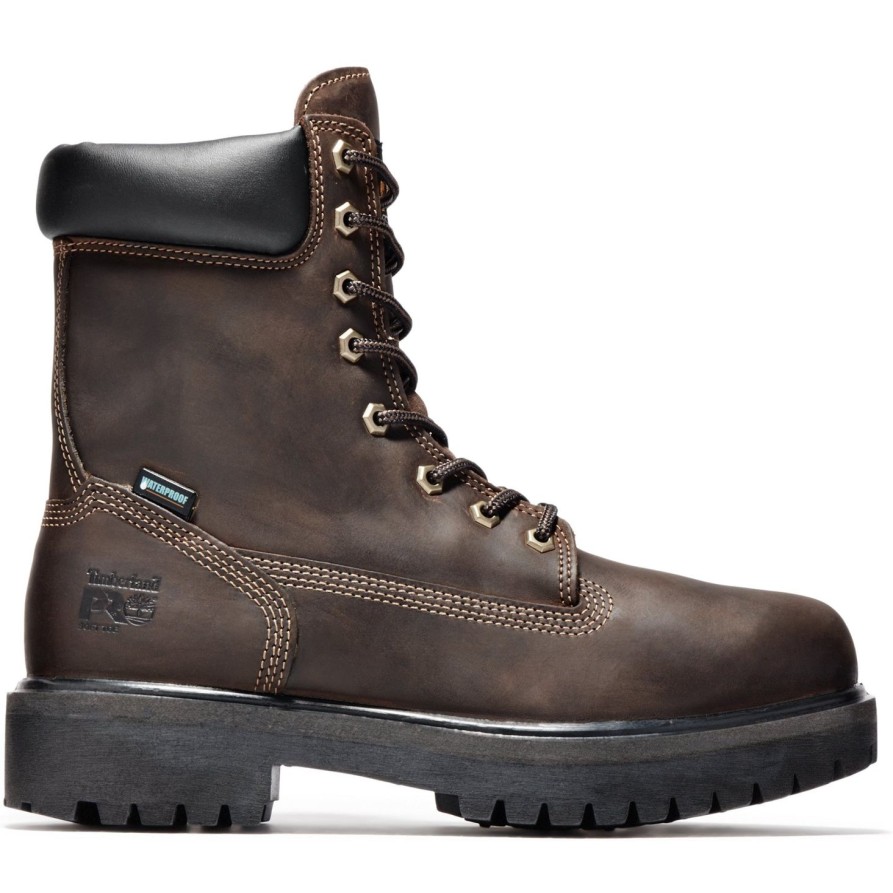 Men'S Timberland Pro | Timberland Pro Men'S Direct Attach 8" Wp Ins Work Boot - Tb038022242 Brown Oiled Full Grain