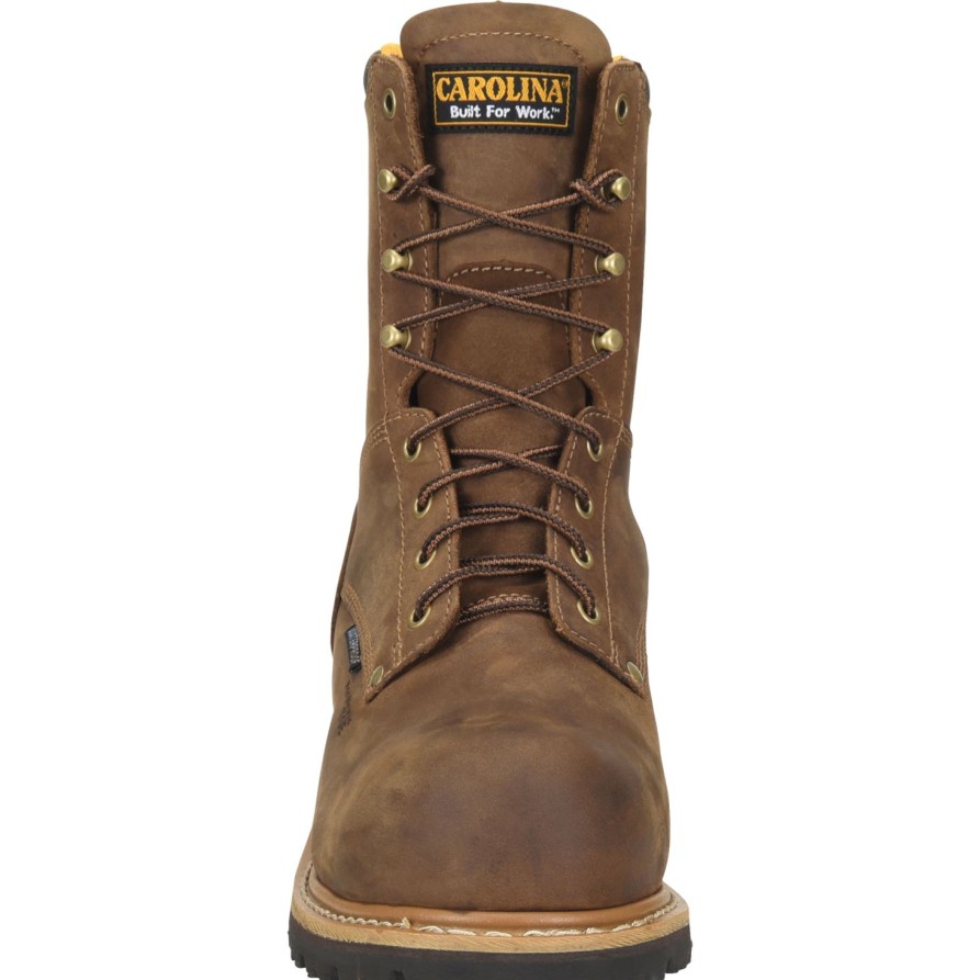 Men'S Carolina | Carolina Men'S Poplar 8" Wp Comp Toe Logger Work Boot Ca9852 Brown