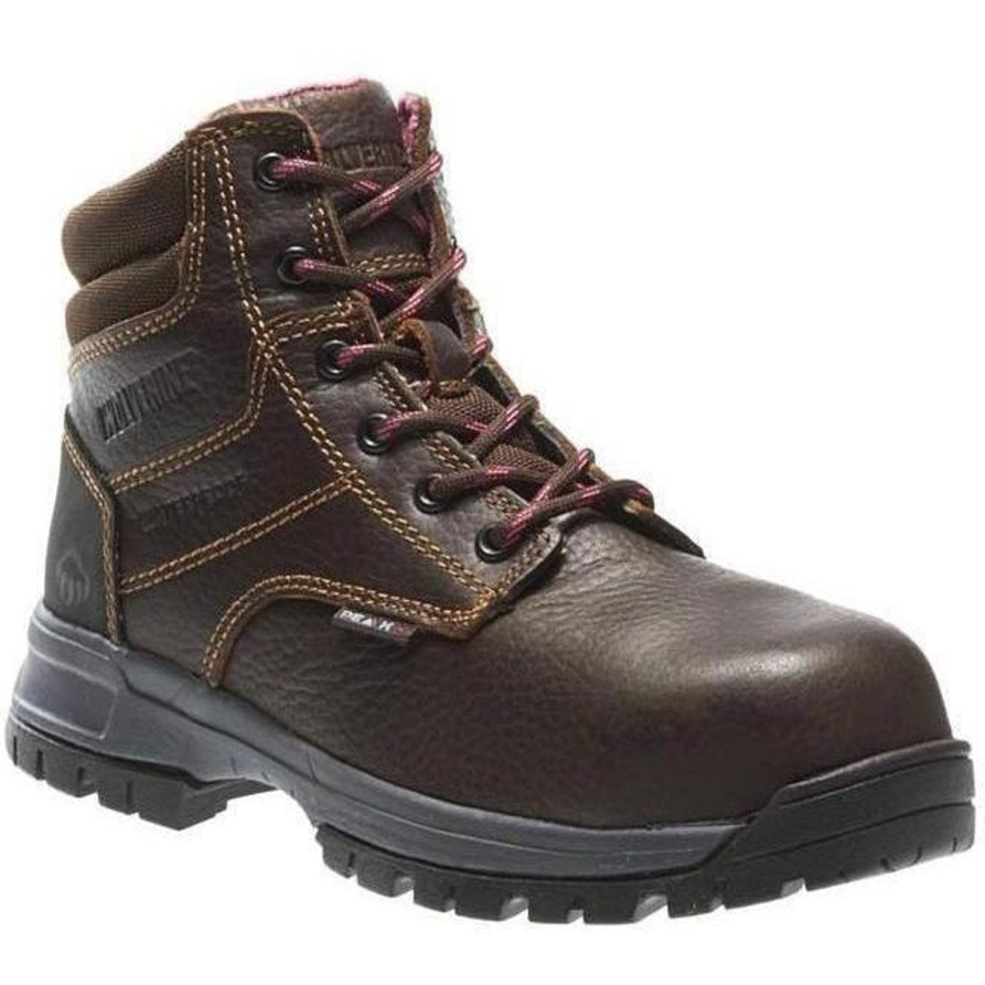 Women'S Wolverine | Wolverine Women'S Piper 6" Comp Toe Wp Eh Work Boot W10180 Brown