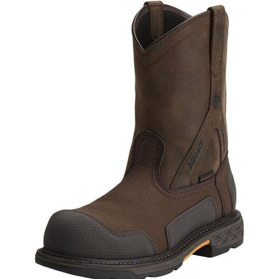 Men'S Ariat | Ariat Men'S Overdrive Xtr 10" Comp Toe Wp Work Boot 10012942 Brown