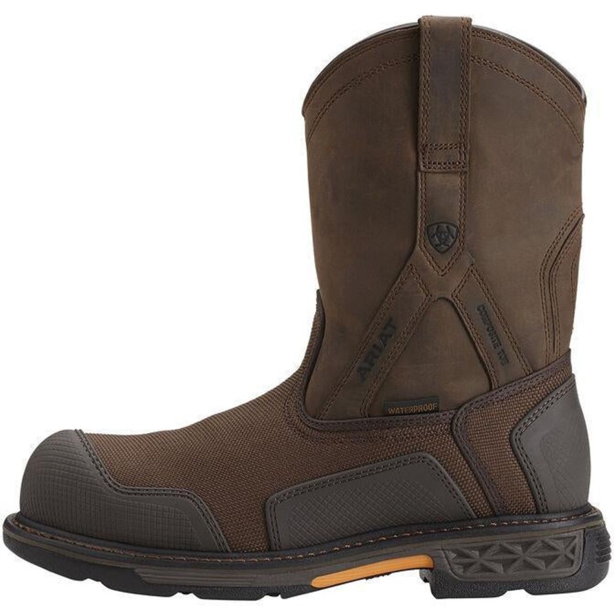 Men'S Ariat | Ariat Men'S Overdrive Xtr 10" Comp Toe Wp Work Boot 10012942 Brown