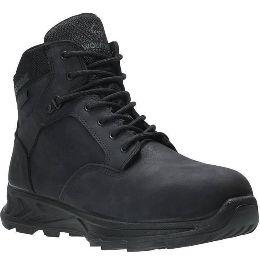 Men'S Wolverine | Wolverine Men'S Shiftplus Work Lx Alloy Toe Wp Wedge Work Boot W201158 Black