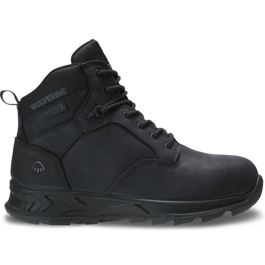 Men'S Wolverine | Wolverine Men'S Shiftplus Work Lx Alloy Toe Wp Wedge Work Boot W201158 Black