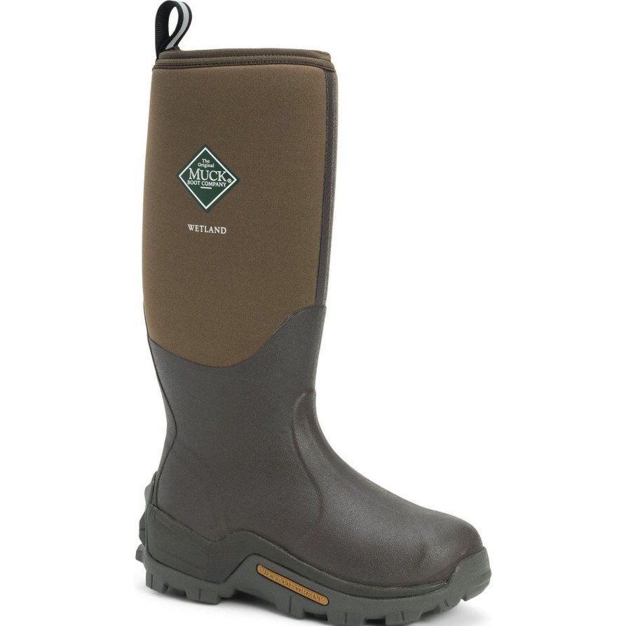 Men'S Muck | Muck Men'S Wetland Wp Wellington Rubber Work Boot /Bark - Wet-998K Tan