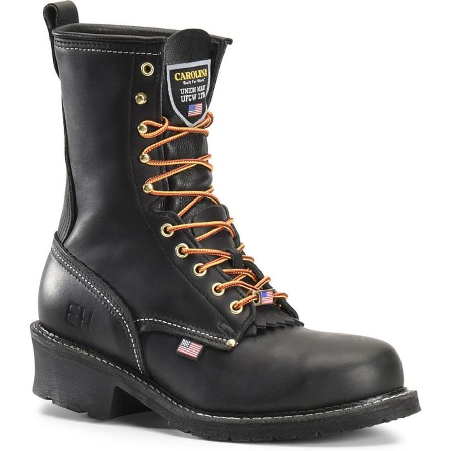 Men'S Carolina | Carolina Men'S Maple 9" Domestic St Logger Slip Resist Work Boot 1922 Black