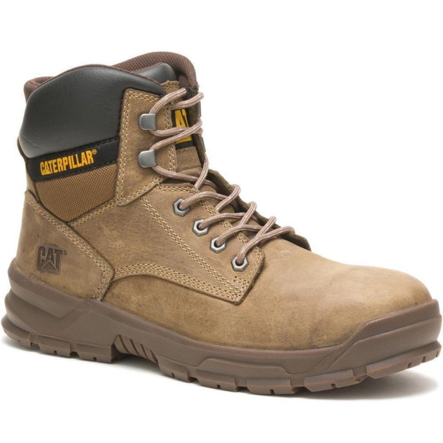 Men'S CAT | Cat Men'S Mobilize Alloy Toe Work Boot - Fossil - P91268 Tan