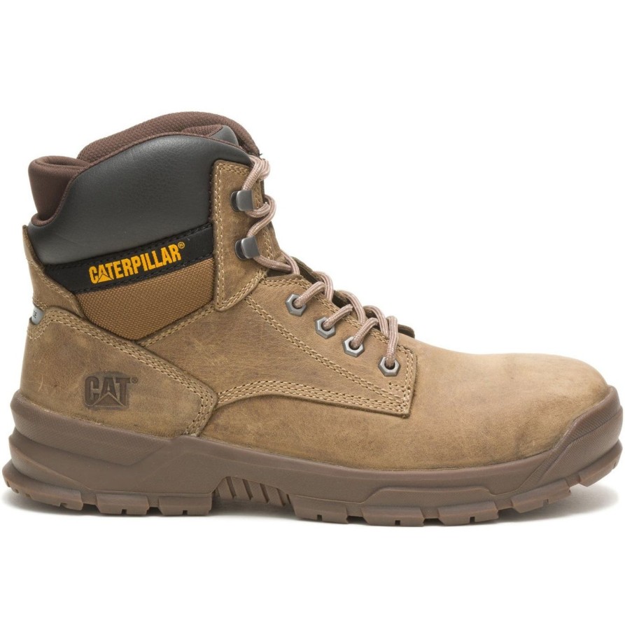 Men'S CAT | Cat Men'S Mobilize Alloy Toe Work Boot - Fossil - P91268 Tan