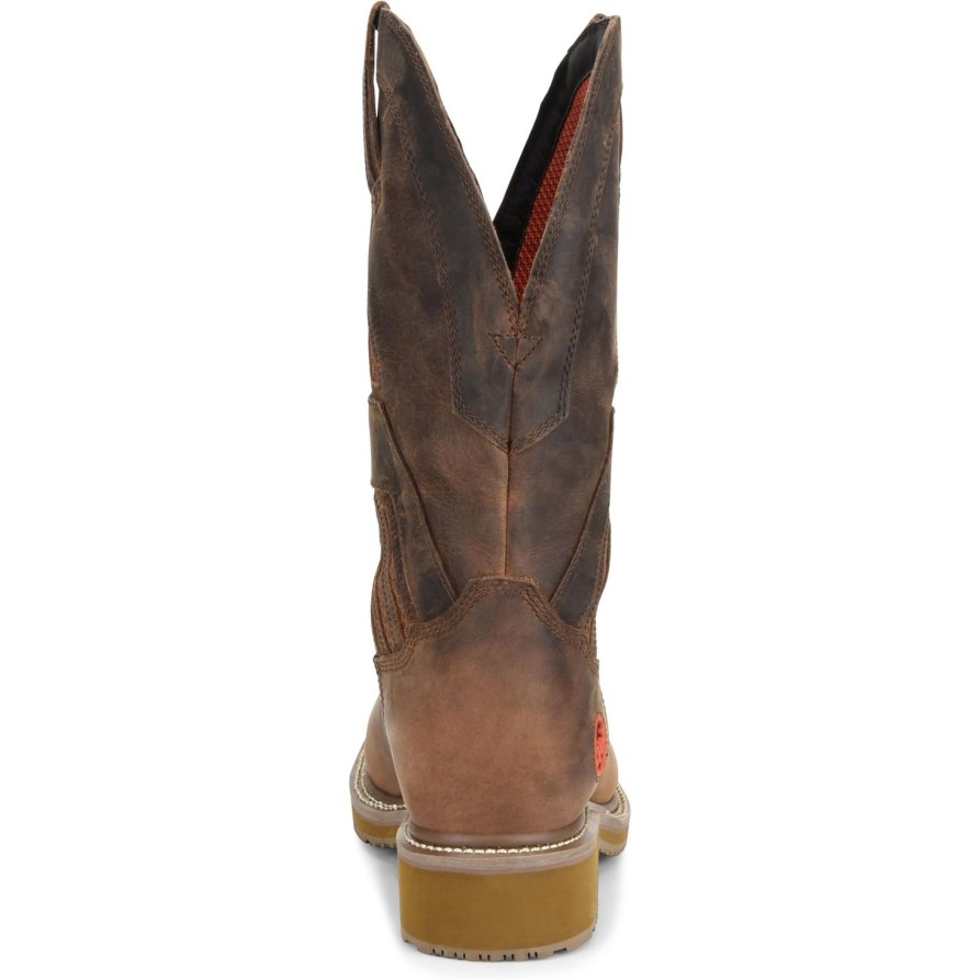 Men'S Double H | Double H Men'S Equalizer 13" Comp Toe Wp Western Work Boot - Dh5354 Medium Brown