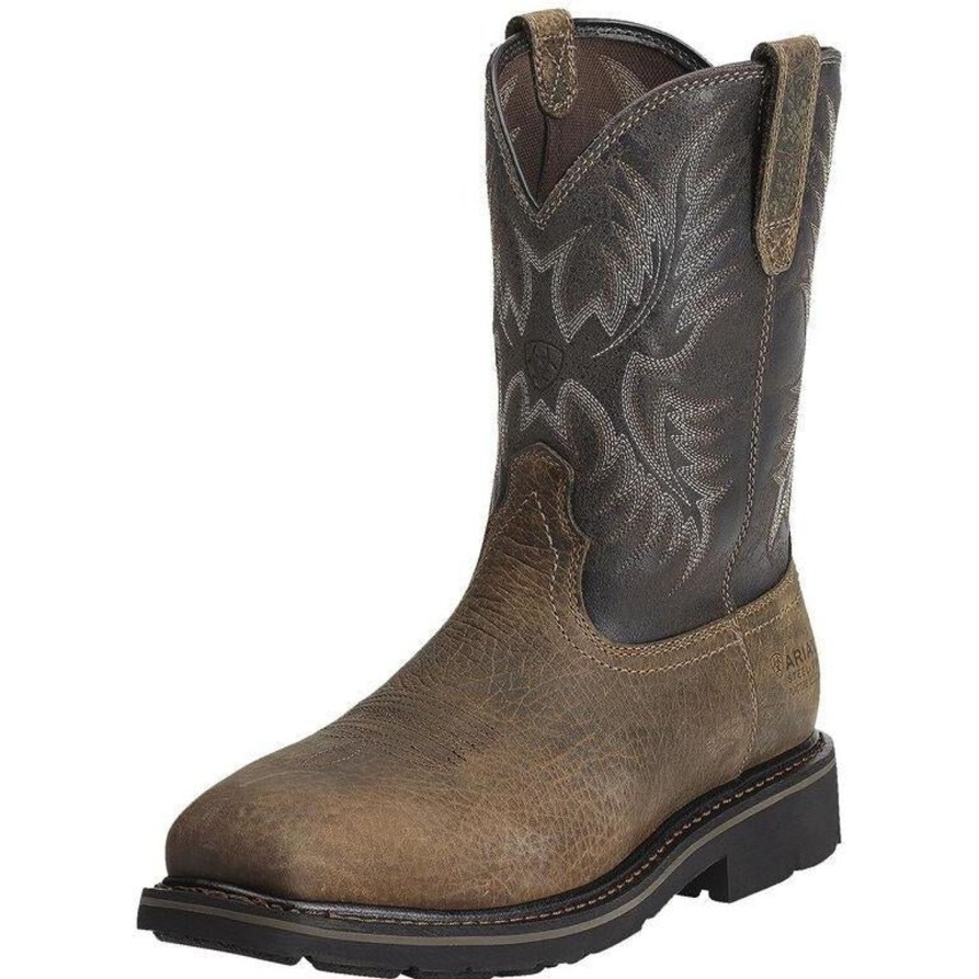 Men'S Ariat | Ariat Men'S Sierra Puncture Resistant 10" Stl Toe Western Work Boot - 10012948 Brown