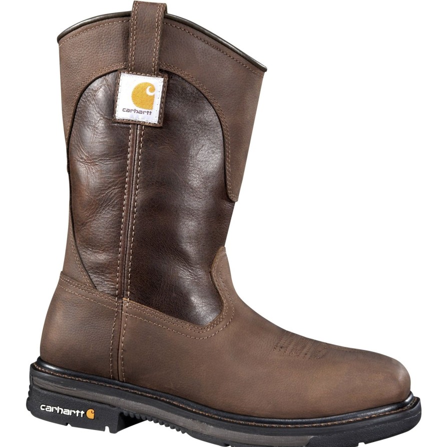 Men'S Carhartt | Carhartt Men'S Rugged Flex 11" Square Stl Toe Well. Work Boot Cmp1218 Brown