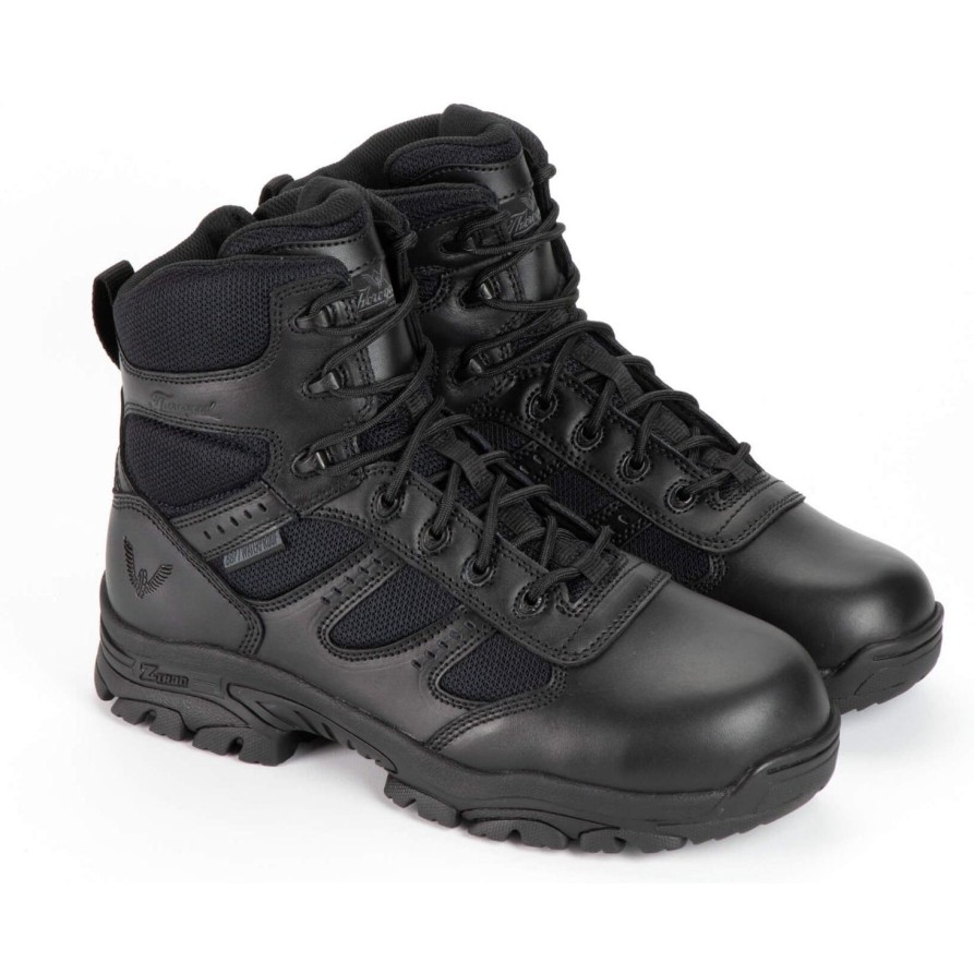 Men'S Thorogood | Thorogood Men'S The Deuce 6" Wp Side Zip Comp Toe Duty Boot - 804-6190 Black