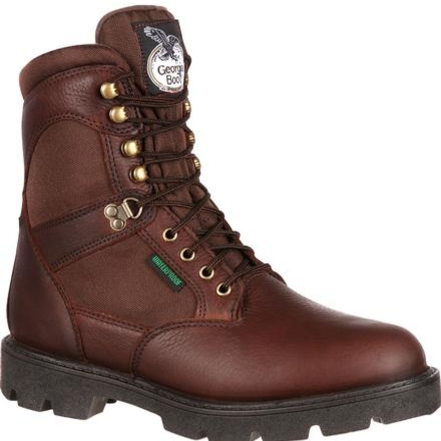 Men'S Georgia | Georgia Men'S Homeland 8" Stl Toe Waterproof Work Boot G107 Brown