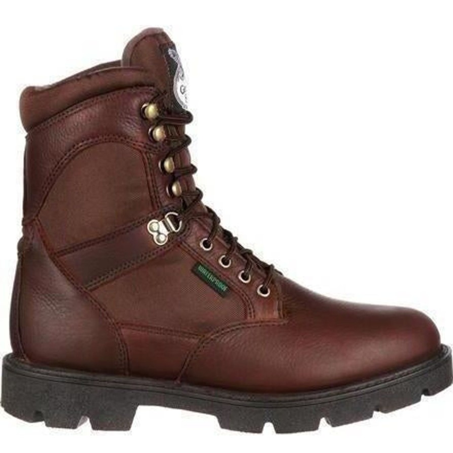 Men'S Georgia | Georgia Men'S Homeland 8" Stl Toe Waterproof Work Boot G107 Brown