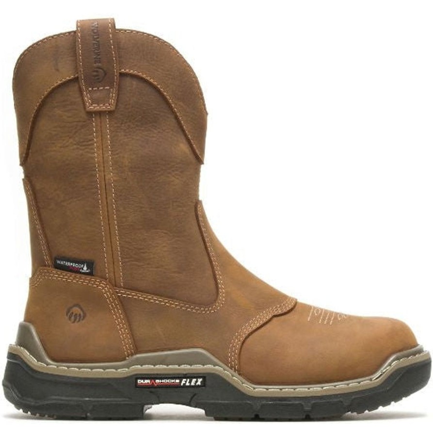 Men'S Wolverine | Wolverine Men'S Raider Durashocks 10" Wp Western Work Boot W221045 Brown