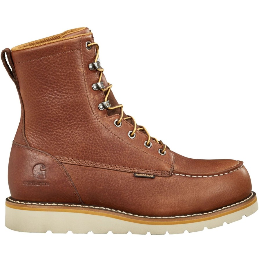 Men'S Carhartt | Carhartt Men'S 8" Waterproof Steel Toe Wedge Work Boot - Redwood - Fw8275-M Brown