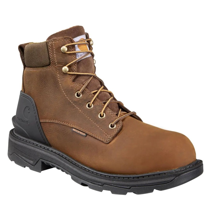 Men'S Carhartt | Carhartt Men'S Ironwood 6" Waterproof Alloy Toe Work Boot Ft6500-M Brown