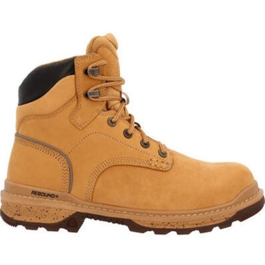 Men'S Rocky | Rocky Men'S Rams Horn 6" Wp Composite Toe Work Boot Rkk0392 Wheat