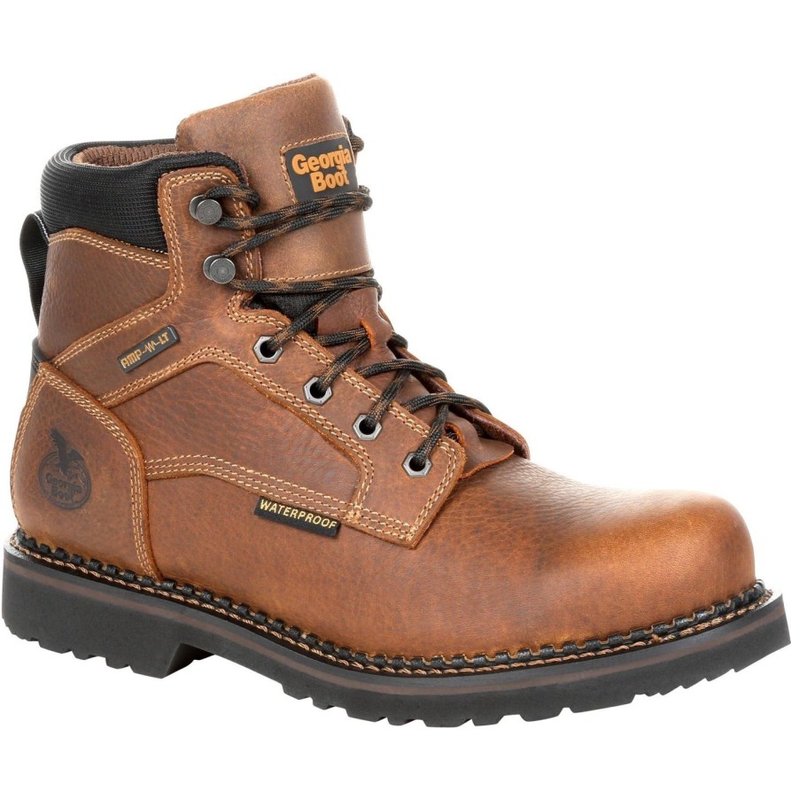 Men'S Georgia | Georgia Men'S Giant Revamp 6" Waterproof Work Boot Gb00316 Brown