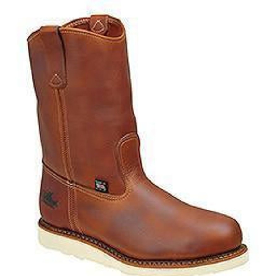 Men'S Thorogood | Thorogood Men'S Usa Made Amer Heritage Stl Toe Wel Wedge Work Boot 804-4205 Tobacco