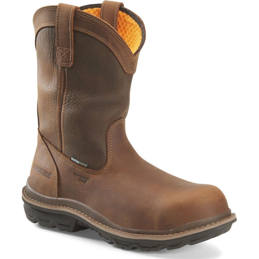 Men'S Carolina | Carolina Men'S Mandrel 10" Comp Toe Wp Wellington Work Boot- Brown - Ca6558 Dark Brown