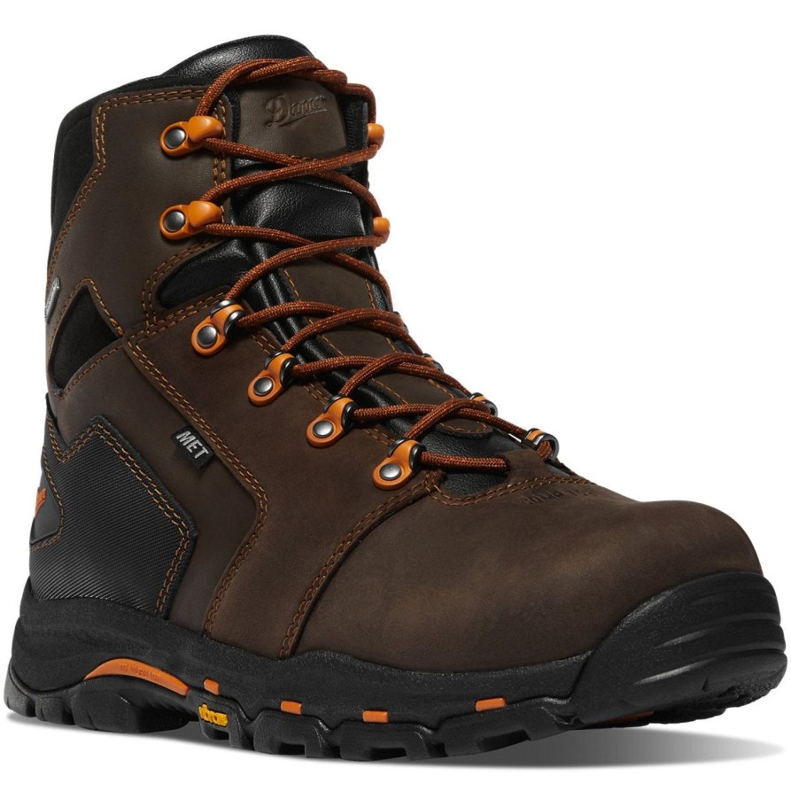 Men'S Danner | Danner Men'S Vicious 6" Safety Toe Wp Slip Resist Work Boot 13880 Brown