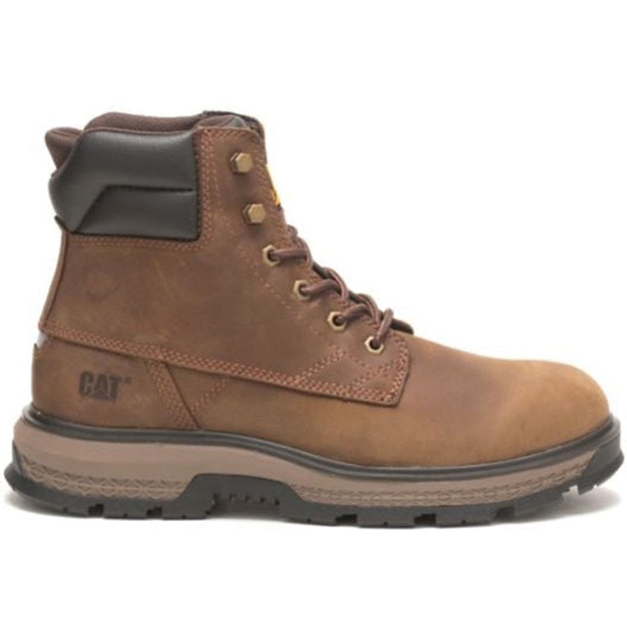 Men'S CAT | Cat Men'S Exposition 6" Slip Resist Soft Toe Work Boot -Pyramid- P51059 Brown