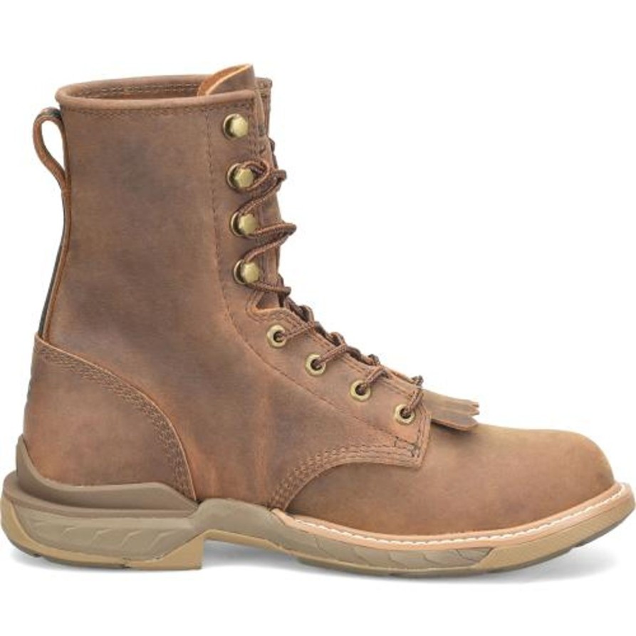 Men'S Double H | Double H Men'S Raid 8" Slip Resist U Toe Lacer Work Boot Dh5394 Brown