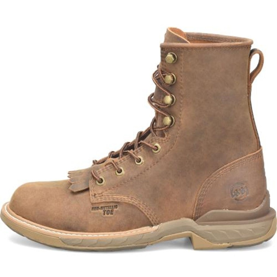 Men'S Double H | Double H Men'S Raid 8" Slip Resist U Toe Lacer Work Boot Dh5394 Brown